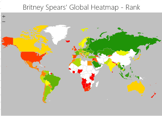 Britney Spears’ Global heatmap
