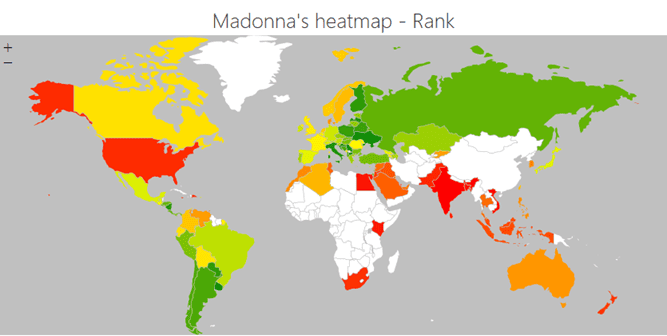 Madonna’s global heatmap