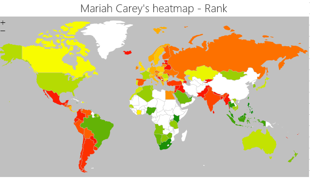 Mariah Carey’s Global heatmap