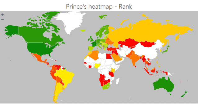 Prince’s global heatmap