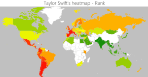 Taylor Swift Heatmap Rank