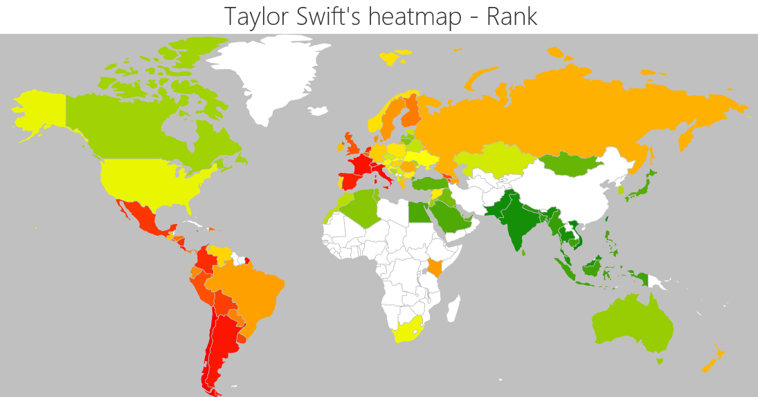 What countries has Taylor Swift been to?