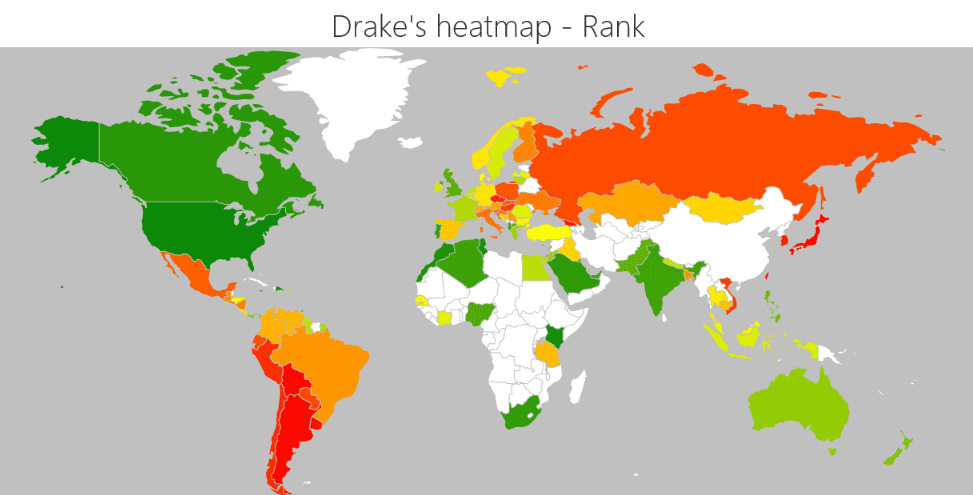 Drake’s global heatmap