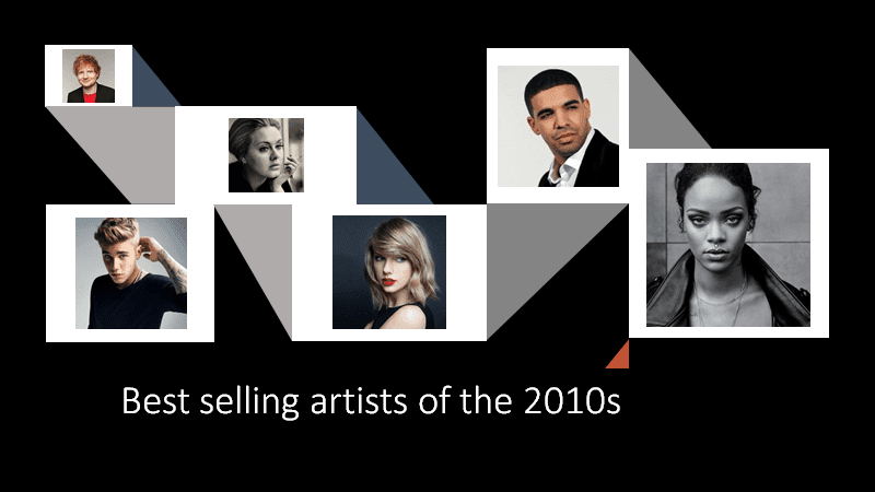 Best selling artists of the 2010s cover